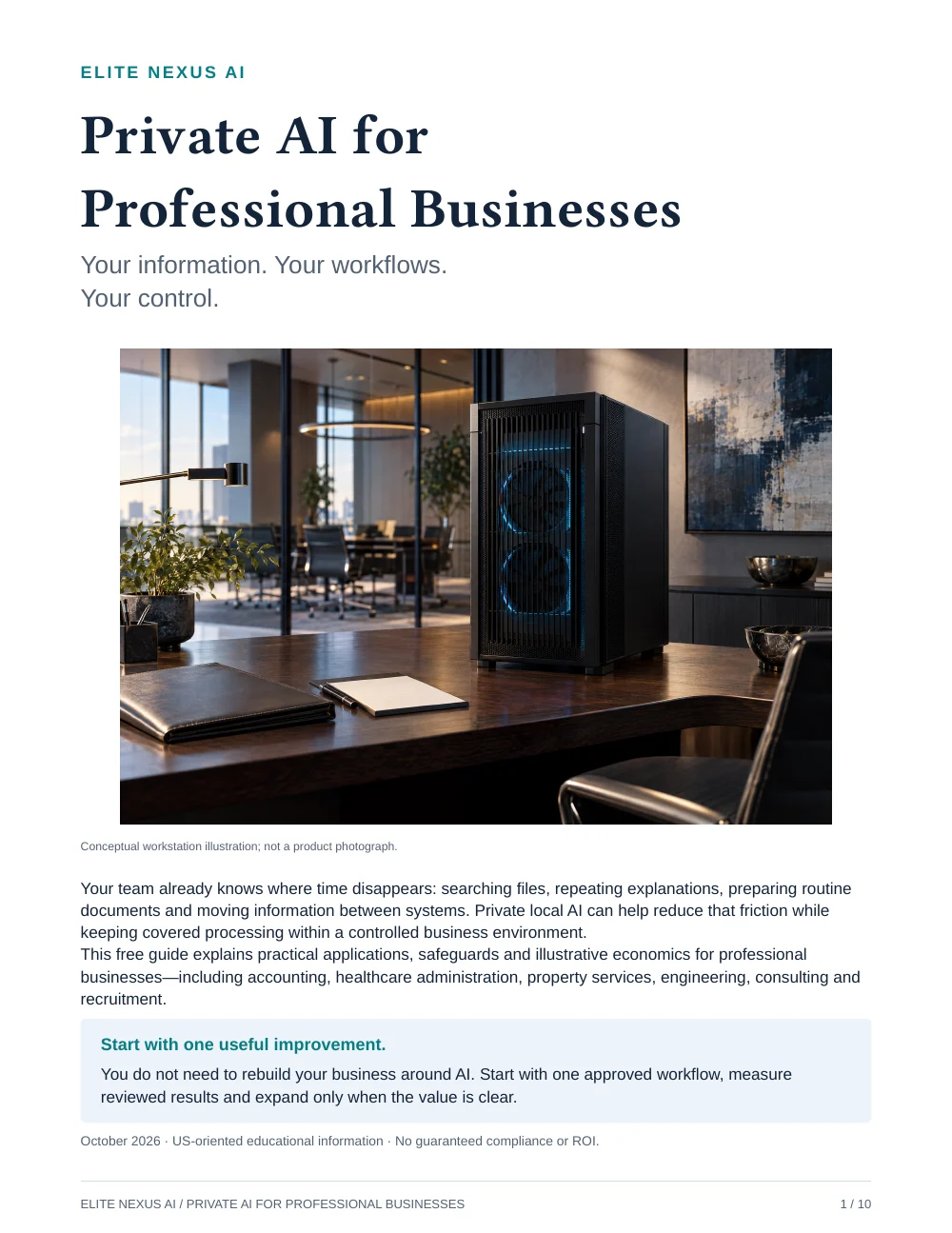 Cover of the free Private AI for Professional Businesses guide